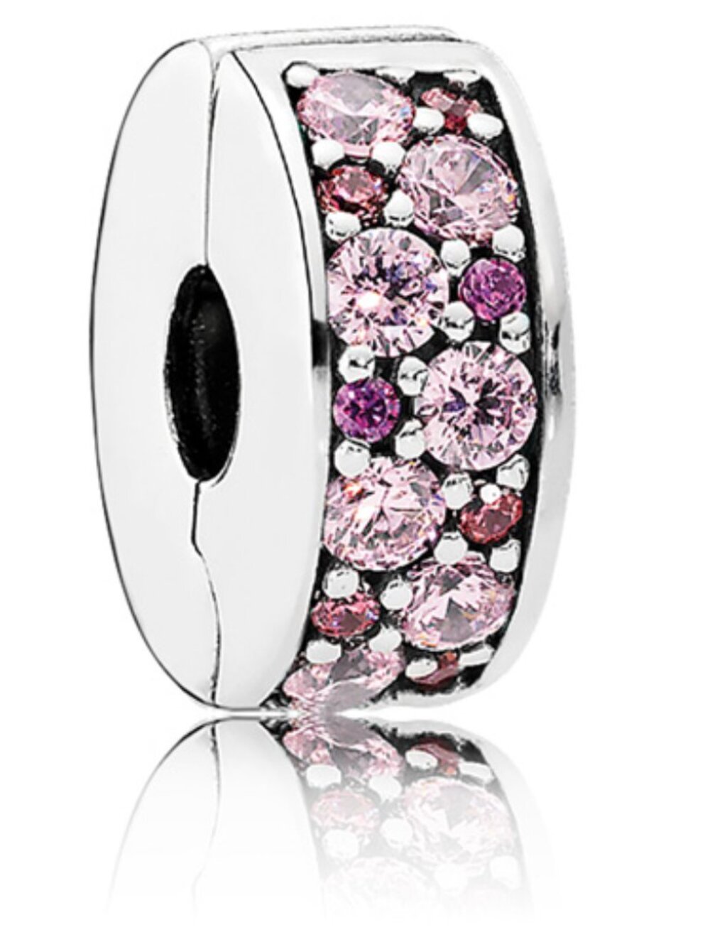 Pandora Shining Pink & Purple Mosaic Elegance Clip Spacer ONLY 1
